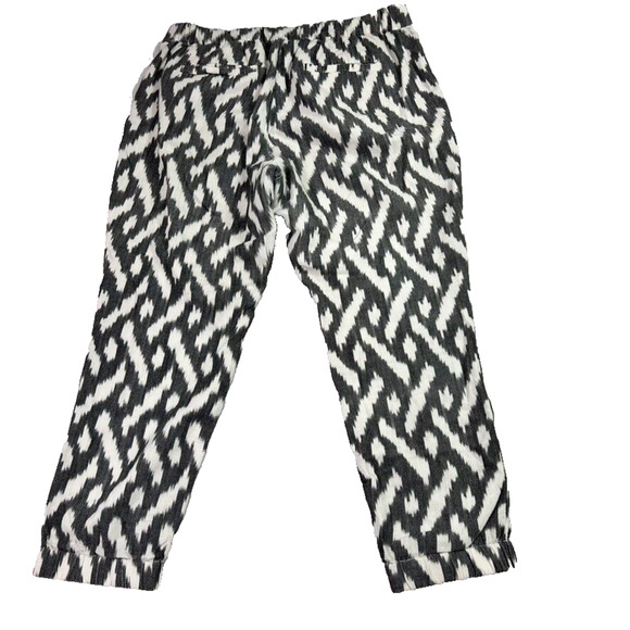 J. Crew Seaside Pants Women's in Ikat Size 12 Gray Cream Pull On Crop Capri PP85 - Picture 2 of 11